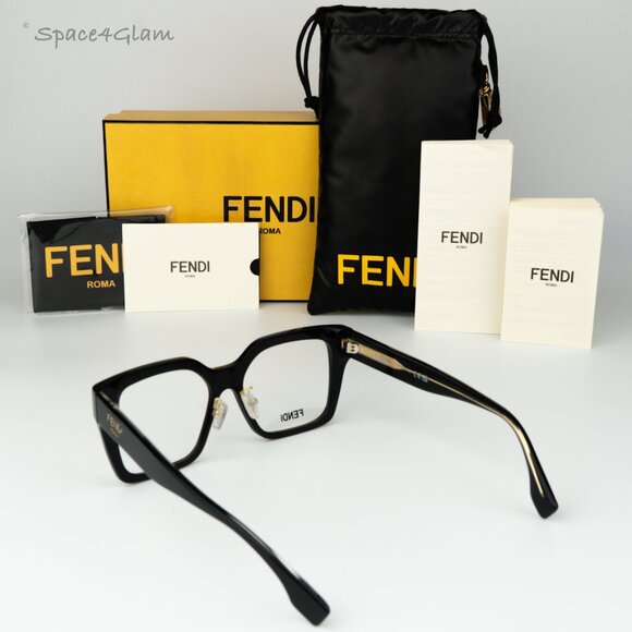 Fendi Women Eyeglasses Black Demo Square FE50085F FENDI ROMA 001 NEW AUTHENTIC - Picture 8 of 8